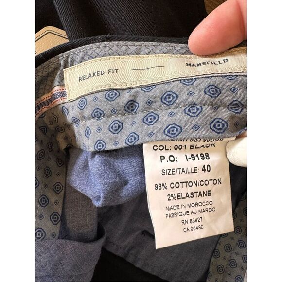 NWT Ballin Mens Pima Cotton Mansfield Relaxed Fit Dress Pants in Black size 40x3 - Picture 3 of 10